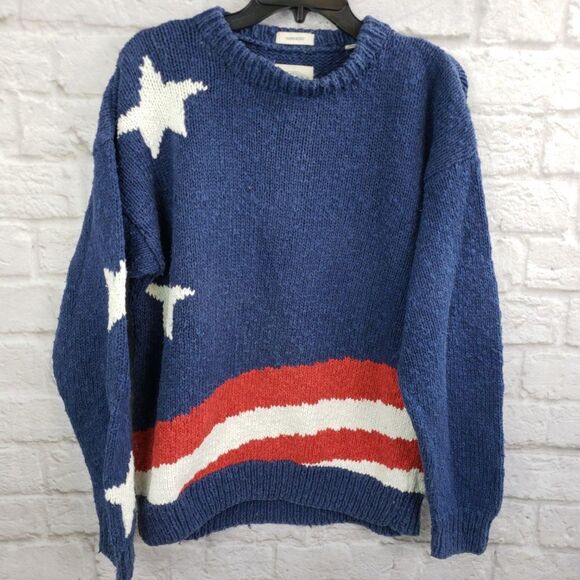 BD Baggies Hand-Knit  Over-Sized Sweater Patriotic - Picture 6 of 6